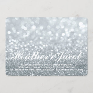 Einladend - Silver Lit Glitzer Fab Wedding Einladung