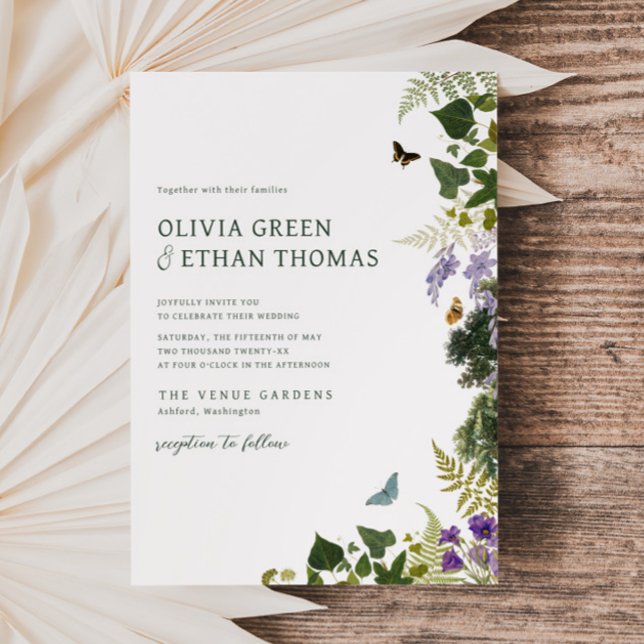 Einladende Einladung zur Waldhochzeit in Vintagem  (Von Creator hochgeladen)