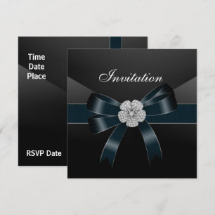 Einladende Jeden Anlaß Diamond Jewel Black Bow Einladung