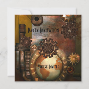 Einladende Jeder Anlass Zizzago Steampunk Design Einladung