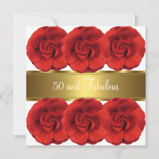 Einladende Rote Blume White Gold 50 und fabelhaft Einladung