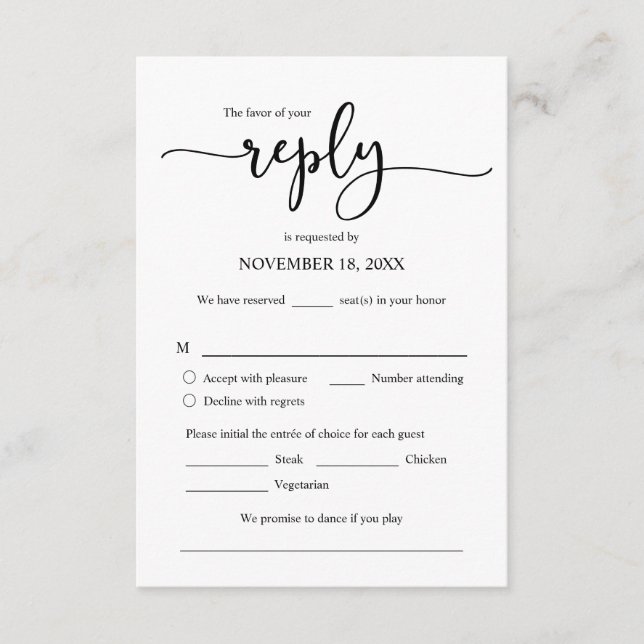 Einladende UAWG für Hochzeiten, Mahlzeiten Karte (Vorderseite)