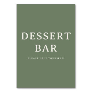 Einladendes Olivgrün Minimalistisches Dessertbar-S Tischnummer