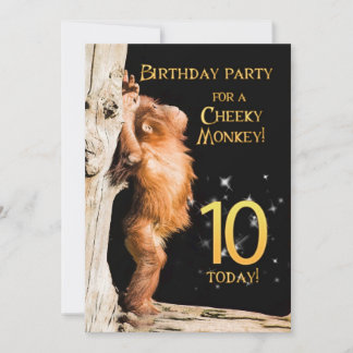 Einladung 10 zum Geburtstag, mit Orang-Utan