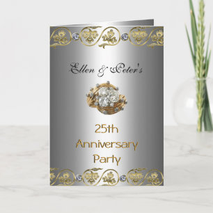 Einladung 25. Hochzeitstag Party Gol