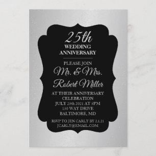 Einladung - 25. Hochzeitstag Silver Confetti