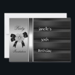 Einladung 30. Geburtstag Party Silver Black<br><div class="desc">Einladung 30. Geburtstag Party Silver Black</div>