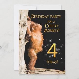 Einladung 4 zum Geburtstag mit Orang-Utan
