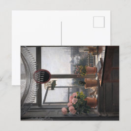 Einladung an der Küste: Open Window & Seascape Postkarte