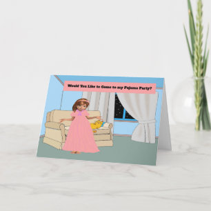 Einladung an Kinder Pajama Party für Mädchen