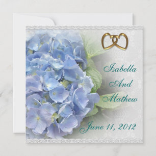 Einladung Antwortkarte Blue Hydrangea und Spitze