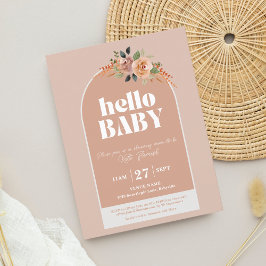 Einladung auf Postkarte, Hallo Baby, moderne Babyd Postkarte