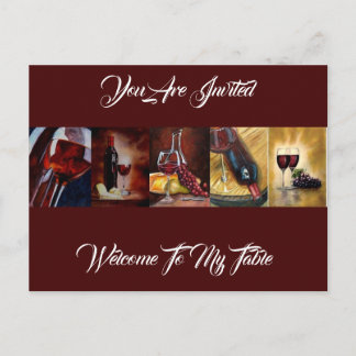 Einladung auf Postkarte - Willkommen in meinem Tis