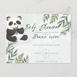 Einladung Babydusche, Tier, Panda Postkarte