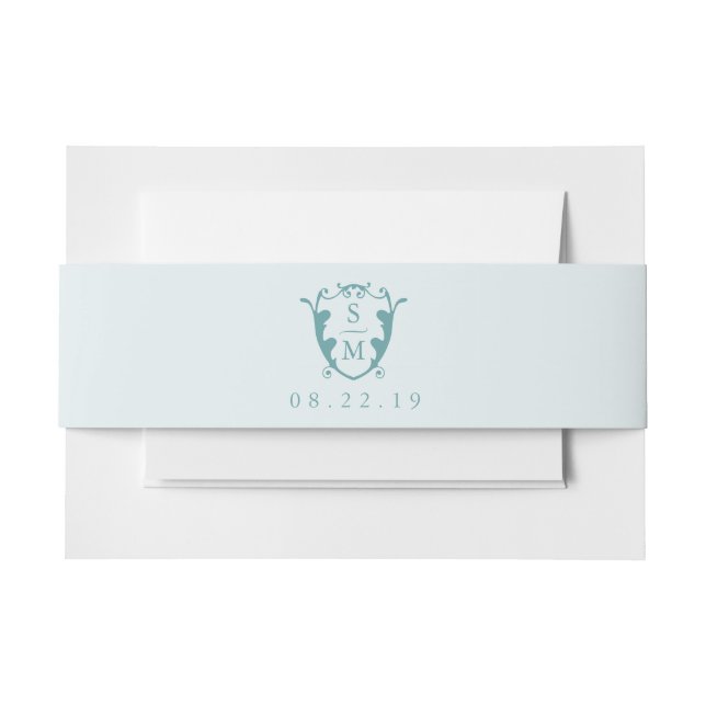 Einladung Bands Monogram Turquoise Einladungsbanderole (Vorderseite Beispiel)