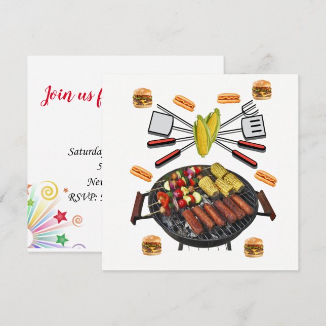 Einladung Barbecue Party Einladung (Vorne/Hinten)