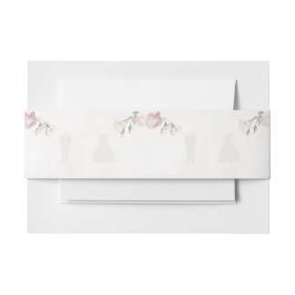 Einladung Bauchbänder Sanfte rosa Rosen Hochzeit Einladungsbanderole