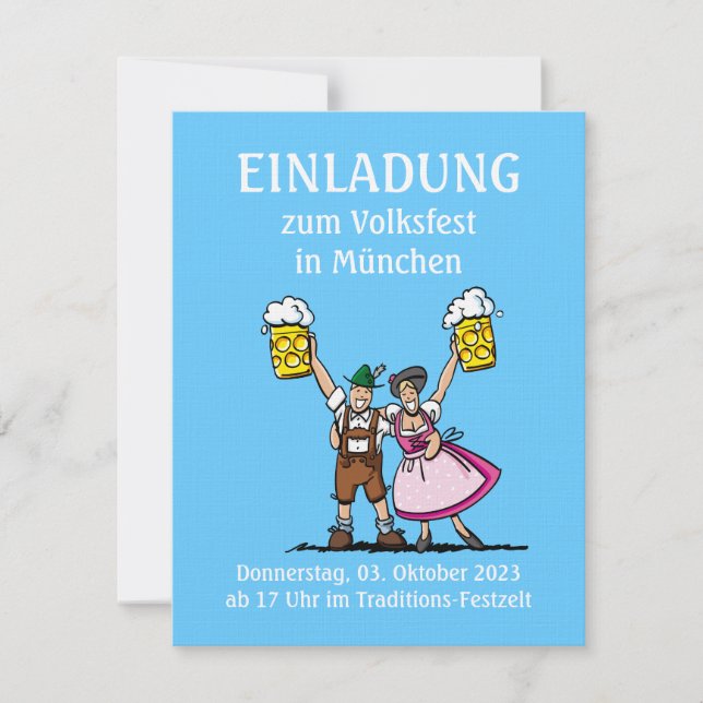 Einladung BEER FESTIVAL Happy Couple Beer Cheers (Vorderseite)