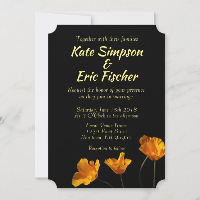 Einladung bei Hochzeiten in Kalifornien (Vorderseite)
