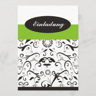 Einladung - black coral grün