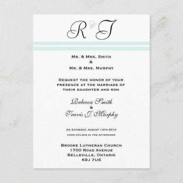 Einladung - Blaue Linie (Vorderseite)