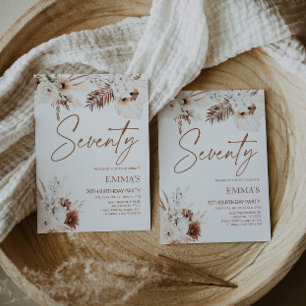 Einladung Boho Pampas zum 70. Geburtstag