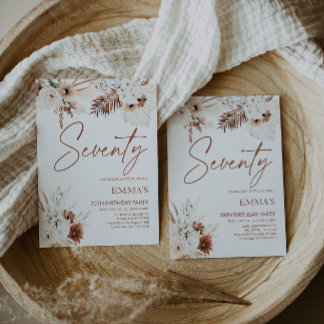 Einladung Boho Pampas zum 70. Geburtstag