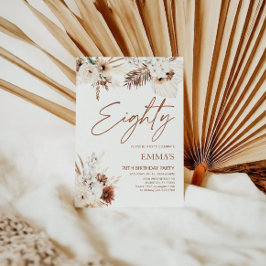 Einladung Boho Pampas zum 80. Geburtstag