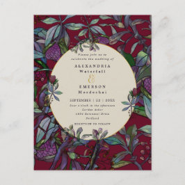 Einladung Bordeaux-Blattgold Postkarte