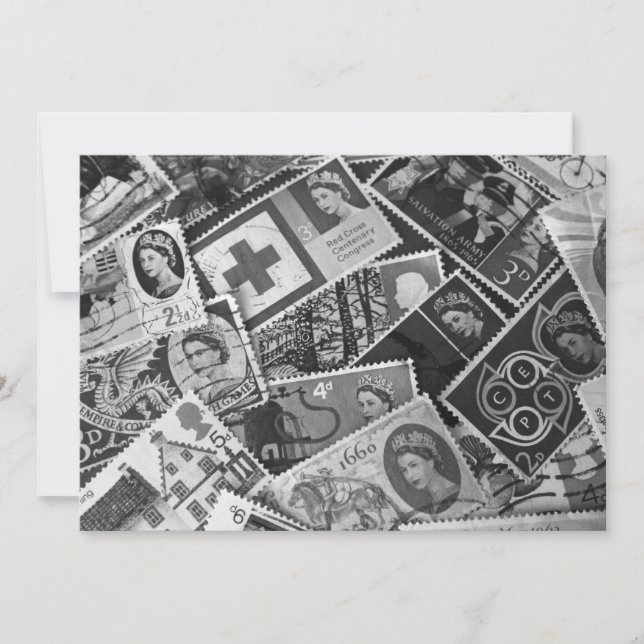 Einladung britischer Vintager Briefmarke (Vorderseite)