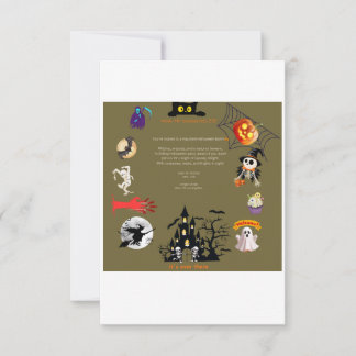 Einladung card for Hallouse Party