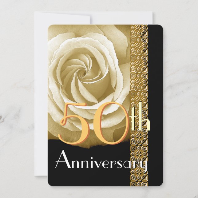 Einladung CHAMPAGNE Rose V01A zum 50-jährigen Jubi (Vorderseite)