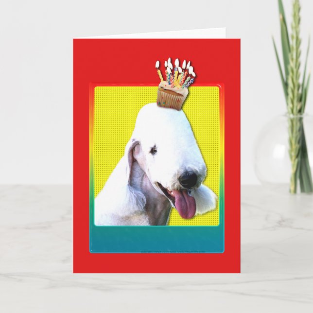 Einladung Cupcake - Bedlington Terrier (Vorderseite)