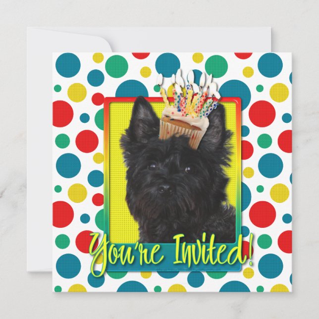 Einladung Cupcake - Cairn Terrier - Rosco (Vorderseite)