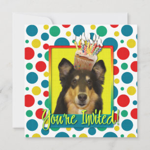 Einladung Cupcake - Collie - Caroline