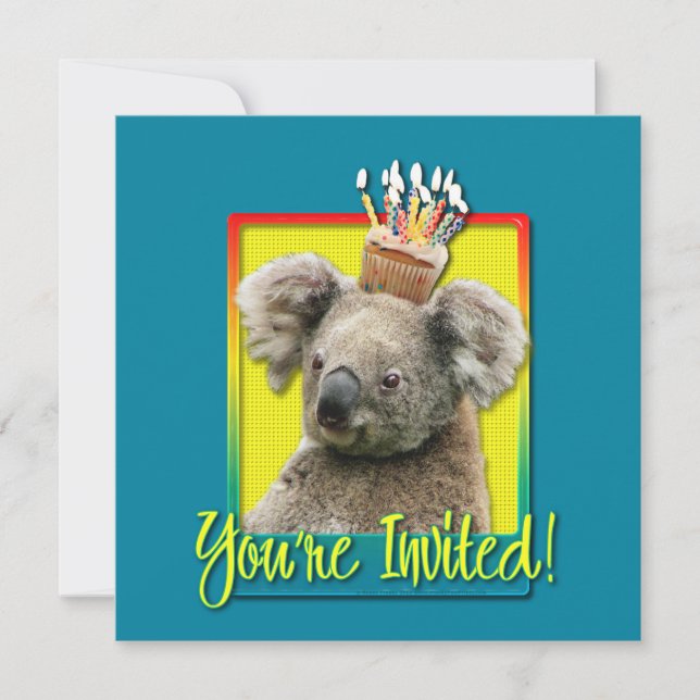 Einladung Cupcake - Koala (Vorderseite)