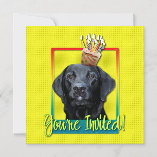 Einladung Cupcake - Labrador - Black - Gage (Vorderseite)