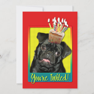 Einladung Cupcake - Mops - Ruffy
