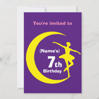 Einladung Custom Ballerina 7. Geburtstag hinzufüge