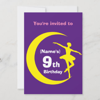 Einladung Custom Ballerina 9. Geburtstag hinzufüge