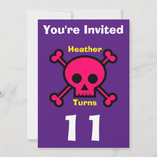 Einladung Custom Skull- Geburtstag hinzufügen Name