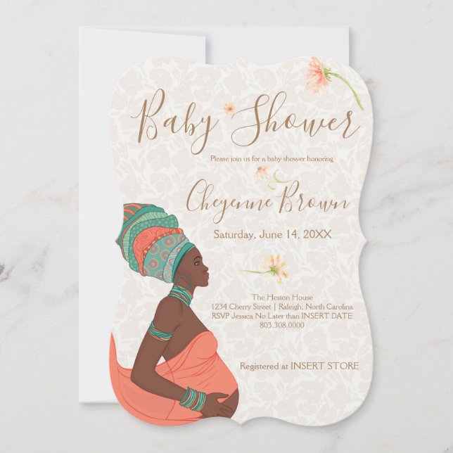 Einladung der Afroamerikaner Babydusche (Vorderseite)