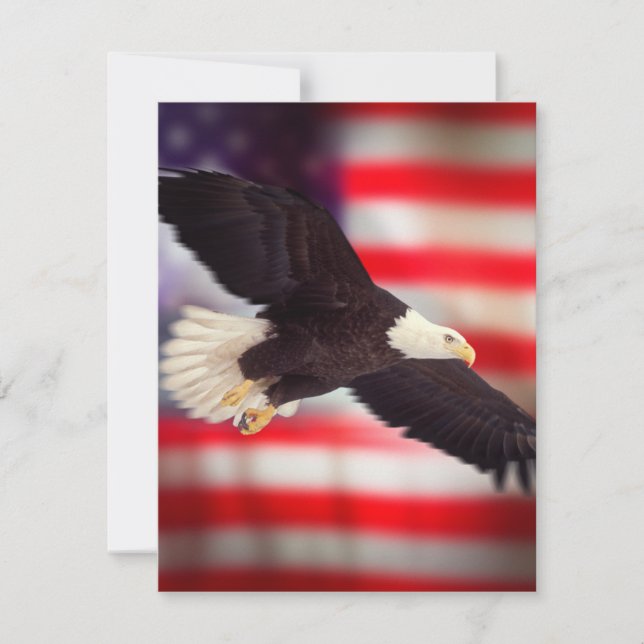 Einladung der amerikanischen Flagge & Adler (Vorderseite)