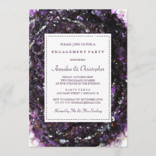 Einladung der Amethyst Geode Lila Engagement-Parte