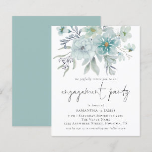 Einladung der Aquamarinen Weißflorals-Engagement-P