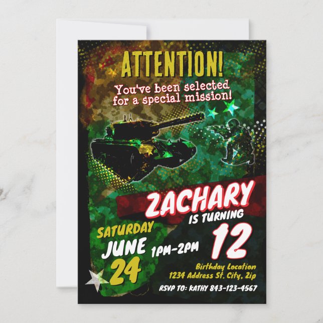 Einladung der Armee zum Geburtstag (Vorderseite)