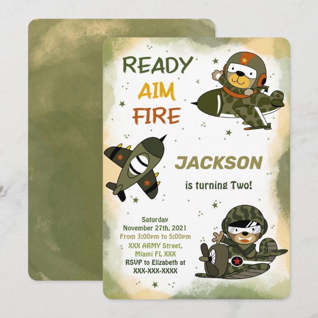 Einladung der Armee zum Geburtstag (Vorne/Hinten)