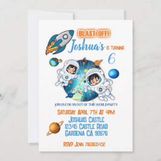 Einladung der Astronautin Space Geburtstagsparty