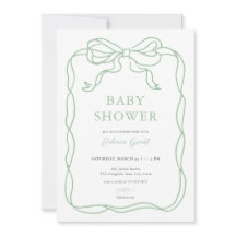Einladung der Baby-Dusche in der grünen Hand