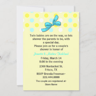 Einladung der Baby Dusche von Twin Babies Couple